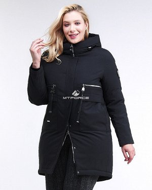 Женская зимняя молодежная куртка большого размера черного цвета 95-906_701Ch