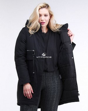 Женская зимняя молодежная куртка большого размера черного цвета 95-906_701Ch