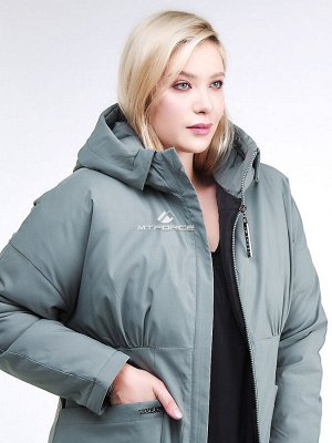 Женская зимняя классика куртка большого размера цвета хаки