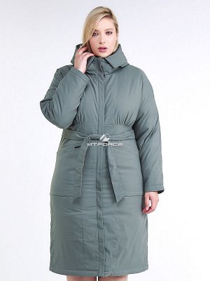 Женская зимняя классика куртка большого размера цвета хаки