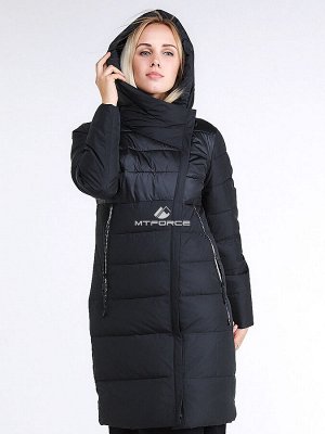 Женская зимняя молодежная куртка стеганная черного цвета 870_01Ch