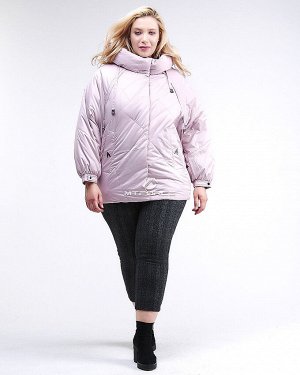Женская зимняя классика куртка большого размера розового цвета 78-902_1R