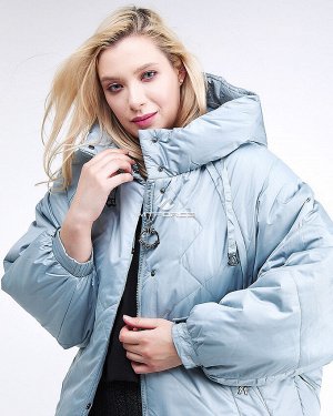 Женская зимняя классика куртка большого размера серого цвета 78-902_3Sr