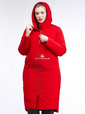 Женская зимняя классика куртка большого размера красного цвета
