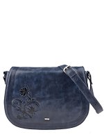 Сумка ЛЕТИЦИЯ INDIGO кожа друид синий тиснение