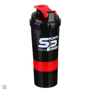 SILAPRO Спортивный шейкер 3 в 1  (пружина-венчик, два контейнера), 500мл, 25x9см