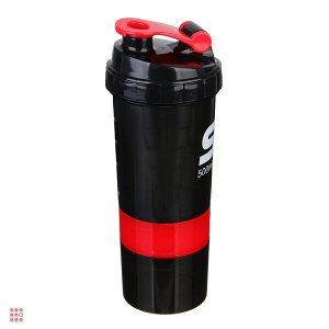 SILAPRO Спортивный шейкер 3 в 1  (пружина-венчик, два контейнера), 500мл, 25x9см