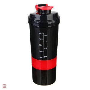 SILAPRO Спортивный шейкер 3 в 1  (пружина-венчик, два контейнера), 500мл, 25x9см