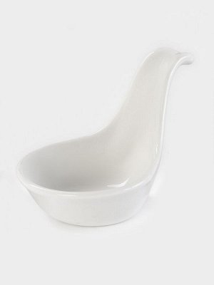 Соусник Доляна White Label, 9x5.5x6 см, фарфор, белый