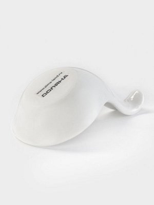 Соусник Доляна White Label, 9x5.5x6 см, фарфор, белый