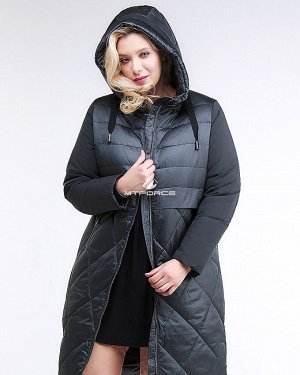 Женская зимняя классика куртка большого размера темно-зеленного цвета