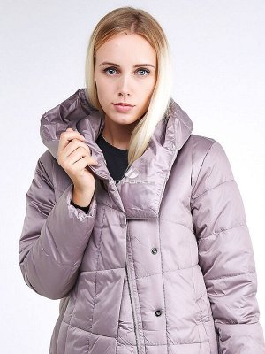 Женская зимняя молодежная куртка стеганная бежевого цвета