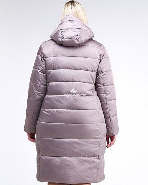 Женская зимняя молодежная куртка с капюшоном бежевого цвета 191923_12B