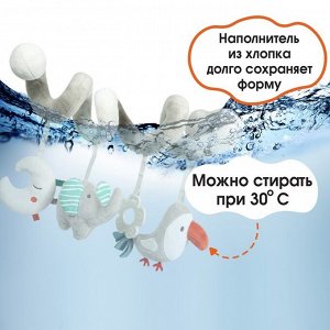 Растяжка на кроватку/коляску «Джунгли», с прорезывателем, Крошка Я