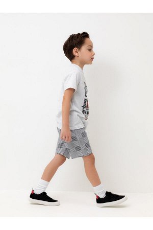 Шорты(Весна-Лето)+boys (св.серый меланж, костюмная клетка к546)