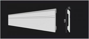 Плинтус DD105 Decor-Dizayn 108*12мм 2м