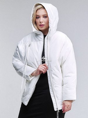 Женская зимняя классика куртка стеганная белого цвета 76-912_31Bl