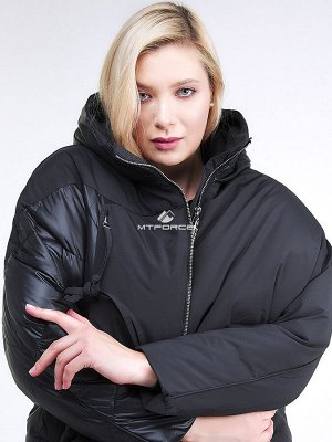 Женская зимняя классика куртка стеганная черного цвета 76-912_701Ch