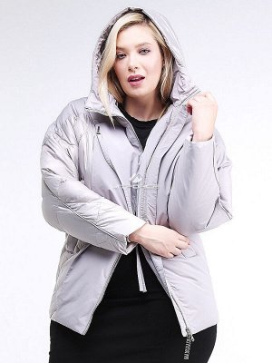 Женская зимняя классика куртка стеганная серого цвета 76-912_46Sr