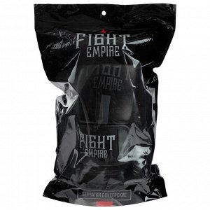 Перчатки боксёрские соревновательные FIGHT EMPIRE, 10 унций, цвет чёрный/серый