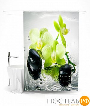 ШТОК056-14298 Шторка для ванной "Сочная орхидея", 145х180 см оксфорд 145*180 БОПП пакет