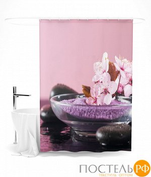 ШТОК056-13817 Шторка для ванной "В розовых мечтах", 145х180 см оксфорд 145*180 БОПП пакет