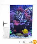 ШТОК056-13823 Шторка для ванной &quot;Морские тайны&quot;, 145х180 см оксфорд 145*180 БОПП пакет