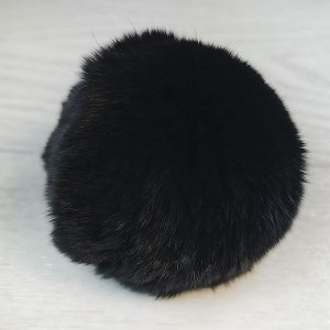 Пом1008-65 Помпон из натурального меха Кролик черный