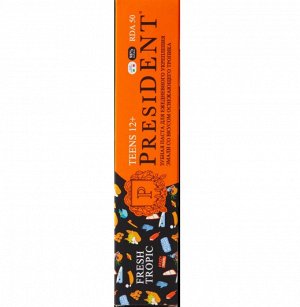 Зубная паста детская PRESIDENT 12+ Fresh tropic (50 RDA) 70 г