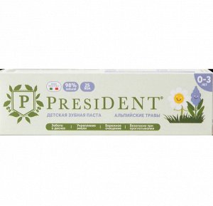 PresiDENT Baby 0-3 зубная паста-гель Альпийские травы, 32г