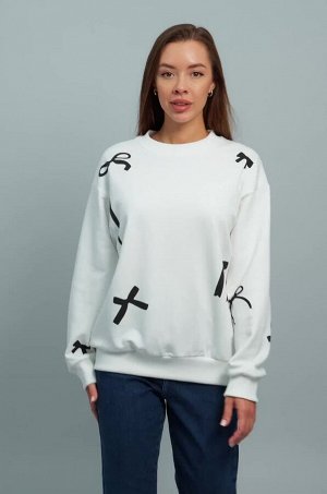 Женский свитшот оверсайз из футера трехнитки Happyfox