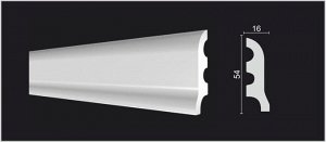 Плинтус DD18 Decor-Dizayn из дюрополимера 54*16мм 2м 1/45