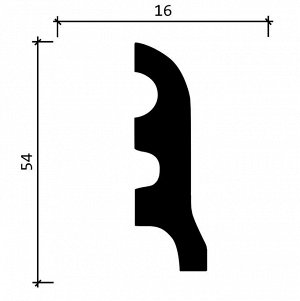 Плинтус DD18 Decor-Dizayn из дюрополимера 54*16мм 2м 1/45