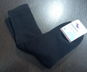 Носки мужские махровые из хлопка на широкой резинке цвет Черный