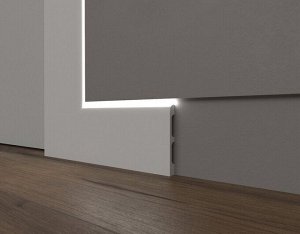 Плинтус DD707 Decor-Dizayn из дюрополимера "ГРАНИ" 100*13мм 2м 1/18