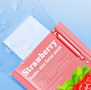 Тканевая маска для лица смягчающая с экстрактом Клубники Sadoer