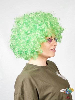 парик Афро кудри, зеленый, искусственный волос