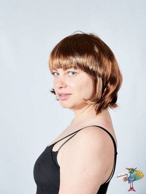 парик Каре, коричневый