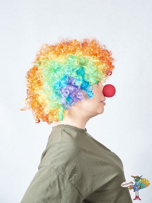 Парик Афро кудри Клоун, цветной, искусственный волос