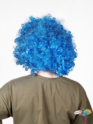 парик Афро кудри, синий, искусственный волос