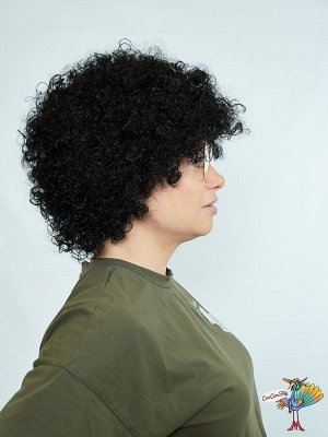 парик Афро кудри черный, искусственный волос