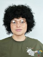 парик Афро кудри черный, искусственный волос