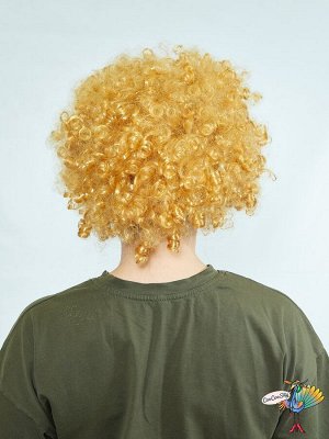 парик Афро кудри, золотой, искусственный волос