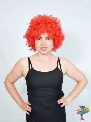 парик Афро кудри, красный, искусственный волос