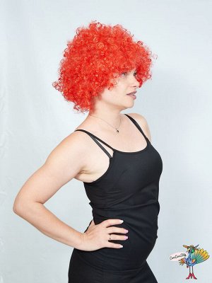 парик Афро кудри, красный, искусственный волос