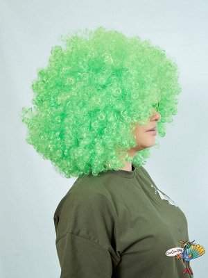 парик Африканские кудри зеленый, искусственный волос