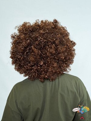парик Африканские кудри коричневый, искусственный волос