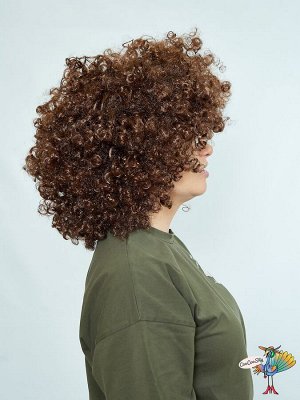парик Африканские кудри коричневый, искусственный волос
