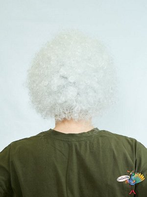 парик Африканка белый, кудри, искусственный волос