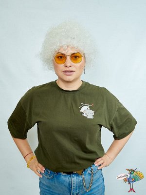 парик Африканка белый, кудри, искусственный волос